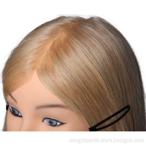 Mingshow Manikin Head Doll Practice Beauty School Mannequin Head For Hairdressing Doll Heads With Natural Hair Mannequin